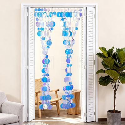20Pcs PVC Sequin Round Beaded Curtain AJEW-CN0006-55D-1