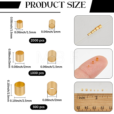 3500Pcs Brass Crimp Beads KK-PA0001-13G-1