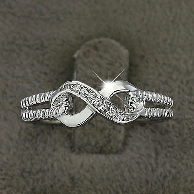 Brass & Clear Cubic Zirconia Finger Rings for Women FS-WGA713C-01-1