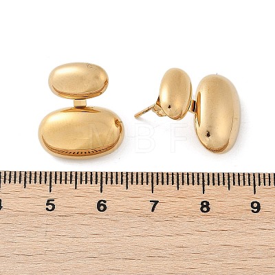 304 Stainless Steel Oval Stud Earrings EJEW-M073-08G-1