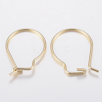 304 Stainless Steel Hoop Earrings Findings Kidney Ear Wires STAS-G179-44G-1