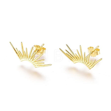 925 Sterling Silver Stud Earrings EJEW-AA00271-31G-1