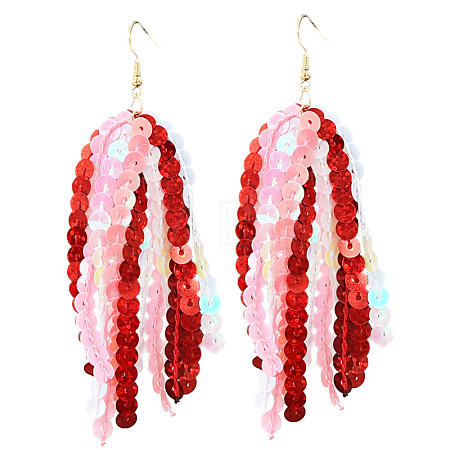 Acrylic & Plastic Glitter Tassel Dangle Earrings FS-WGEB983-01-1