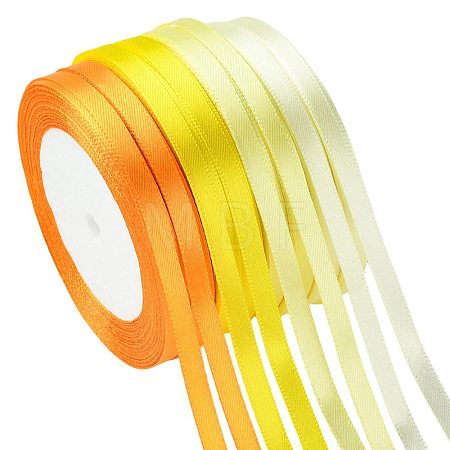 8Rolls 4 Colors Single Face Satin Ribbon OCOR-FS0001-10A-1