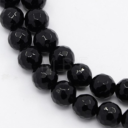 Black Stone Beads Strands G-I087-8mm-1