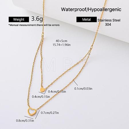 304 Stainless Steel Resin Pendant Double Layer Necklaces for Women OK0426-6-1