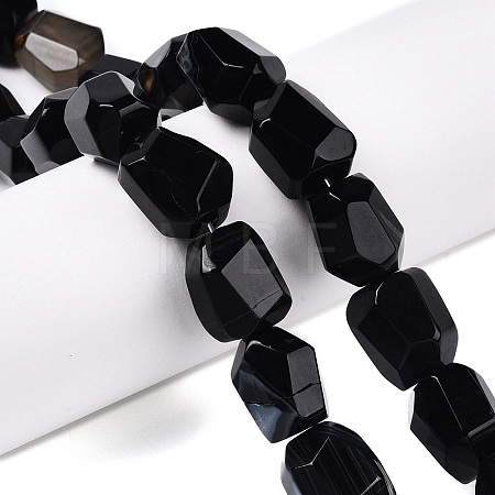 Natural Black Agate(Dyed & Heated) Beads Strands G-N342-148C-1