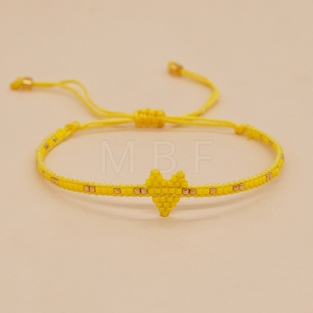 Handmade MIYUKI Glass Seed Bead Heart Braided Bracelets for Women LI3804-2-1