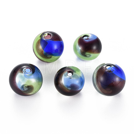 Transparent Handmade Blown Glass Globe Beads GLAA-T012-32-1