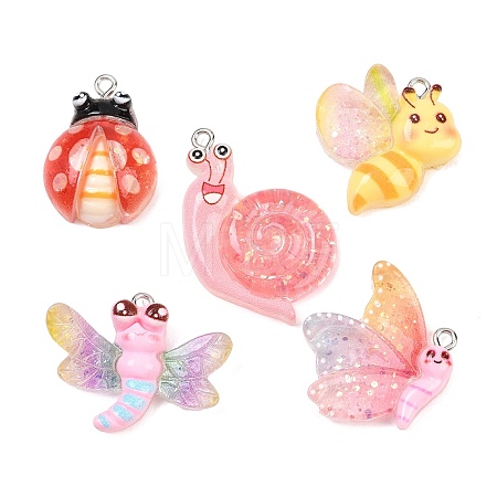 Transparent & Opaque Resin Pendants RESI-P048-02-1