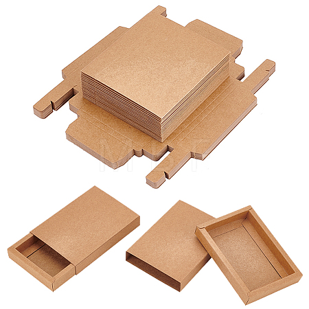 Kraft Paper Storage Gift Drawer Boxes CON-WH0095-56B-1