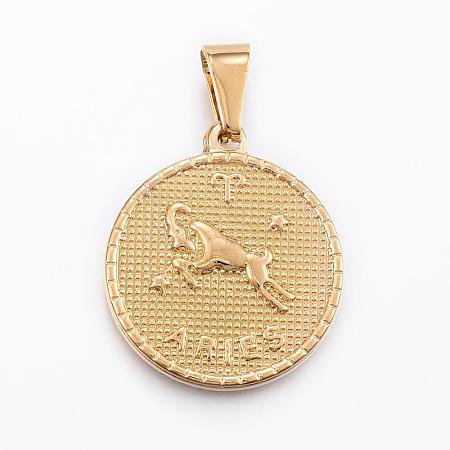 Real 18K Gold Plated 304 Stainless Steel Pendants STAS-H372-01J-1