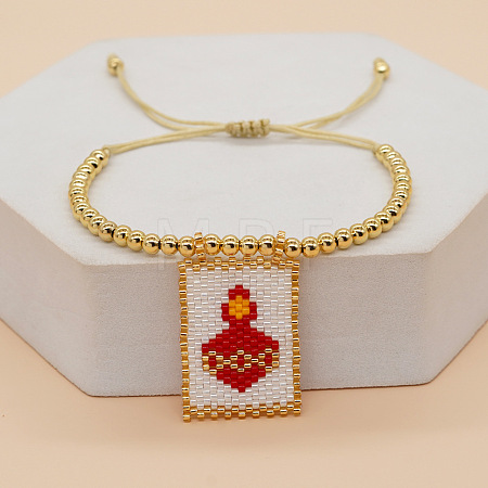 Handmade Glass Seed Bead Charm Bracelets PX3298-8-1