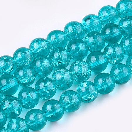 Crackle Glass Beads Strands CCG-Q001-4mm-06-1