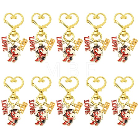 5Pcs Alloy Enamel Pendant Decorations HJEW-YW00452-1
