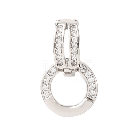 Brass Micro Pave Cubic Zirconia Clear Cubic Zirconia Twister Clasps KK-B196-01G-1
