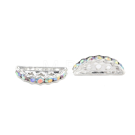 Rack Plating Brass Rhinestone Spacer Beads X-KK-S379-14P-A-1