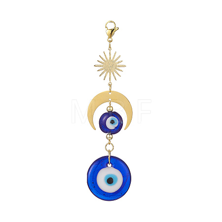 Handmade Evil Eye Lampwork Pendant Decorations HJEW-JM00912-02-1