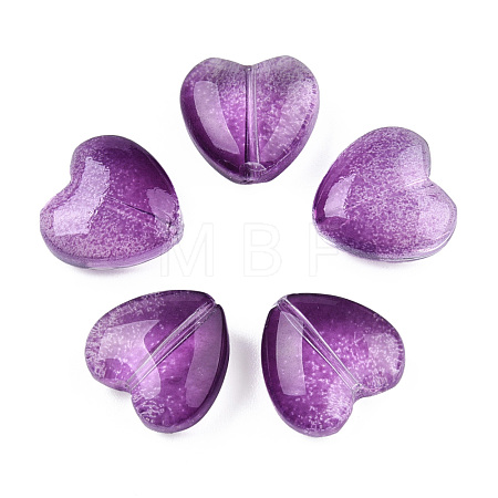Transparent Spray Painted Glass Beads GLAA-N035-030-C06-1