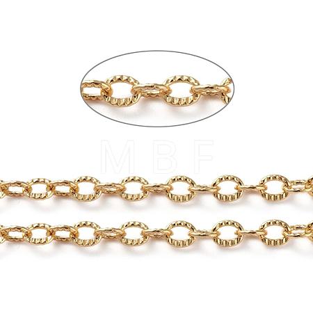 Soldered Brass Textured Cable Chains CHC-G005-01G-1