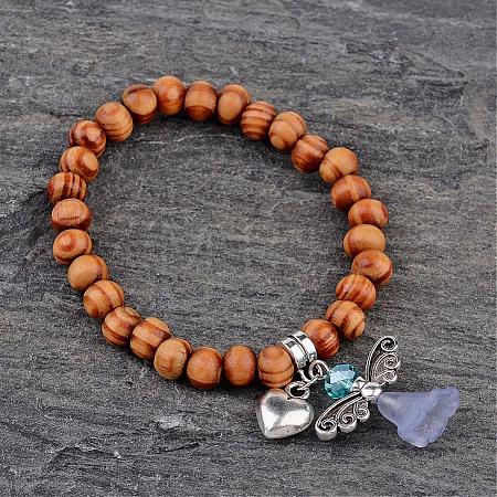 Alloy Acrylic Charm Bracelets BJEW-JB02278-06-1
