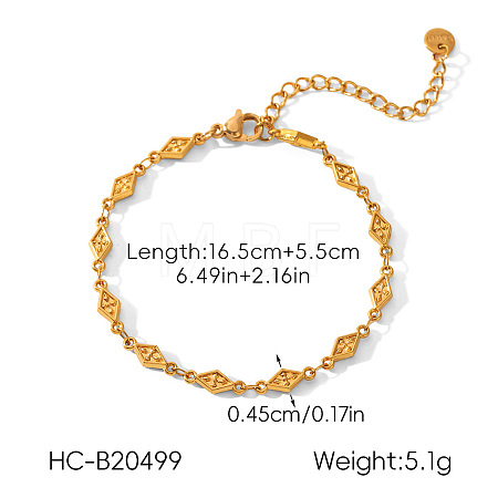 304 Stainless Steel Link Chain Bracelets for Women WG02468-03-1
