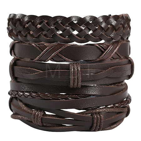 1Bag Mixed Styles Adjustable PU Leather Cord Braided Bracelets for Unisex BJEW-CL0001-47B-1