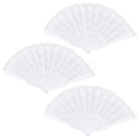 Plastic & Lace Folding Fan AJEW-WH0709-241A-1