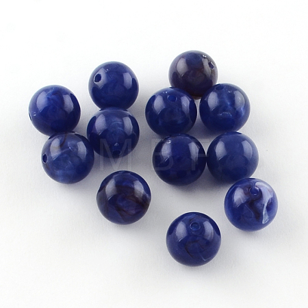 Round Imitation Gemstone Acrylic Beads X-OACR-R029-8mm-11-1
