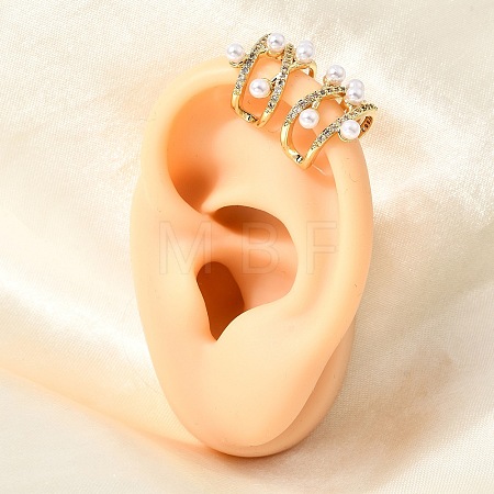 Brass Micro Pave Cubic Zirconia Cuff Earrings CU-CBAE7DF-32G-1