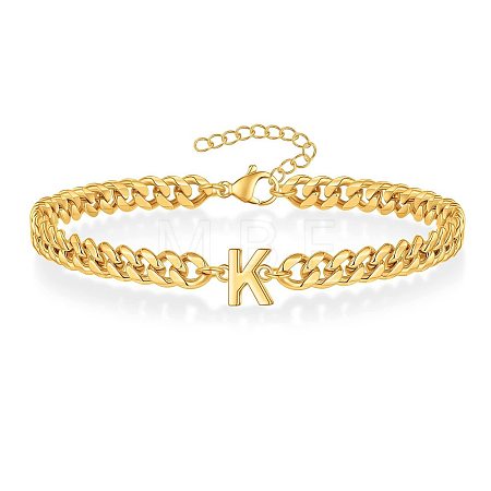 Letter 304 Stainless Steel Link Bracelets FS-WG7830E-10-1