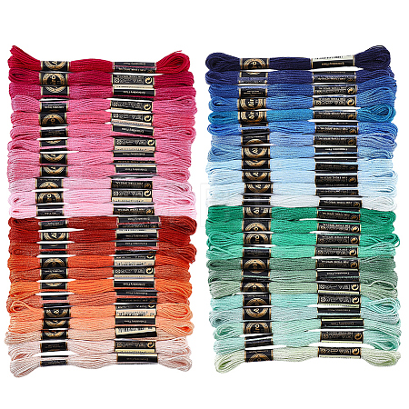 48 Skeins 4 Colors 6-Ply Polyester Embroidery Floss OCOR-CY0004-55A-1
