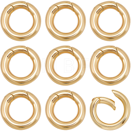 10Pcs Brass Spring Gate Rings KK-BBC0022-07A-1