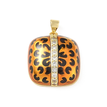 Brass Micro Pave Clear Cubic Zirconia Pendants KK-A303-17C-G-1