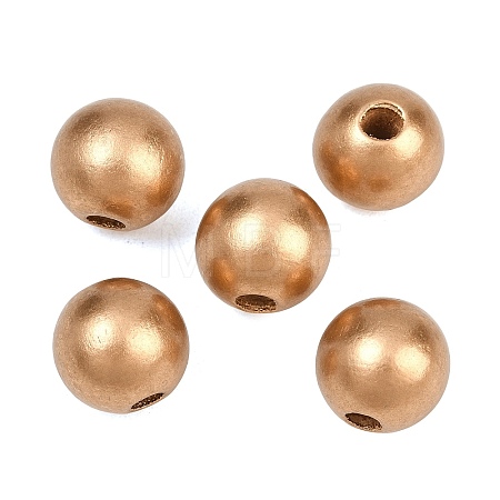 Spray Painted Wood European Beads WOOD-G029-08D-1