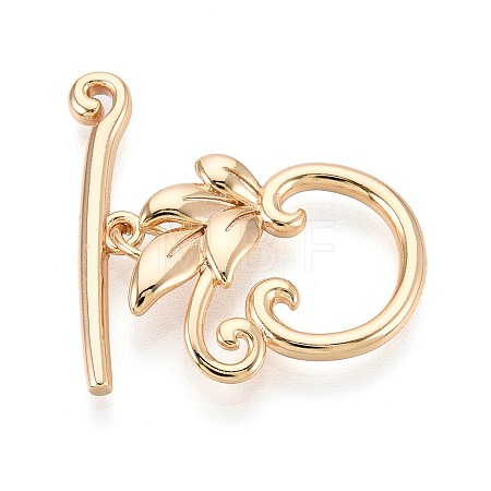 6Pcs Brass Toggle Clasps KK-T073-42G-1