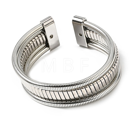 Iron Multi-strand Snake Chain Cuff Bangles for Women BJEW-P390-01C-P-1