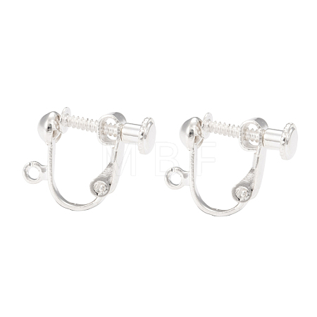 Brass Screw On Clip-on Earring Findings X-KK-L164-01S-1