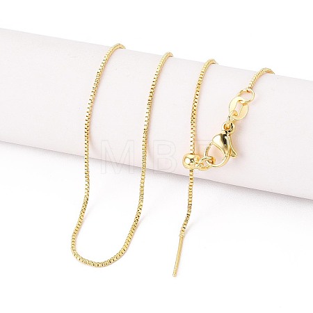 Brass Box Chain Adjustable Slider Necklaces LS-NJEW-B119-02G-1