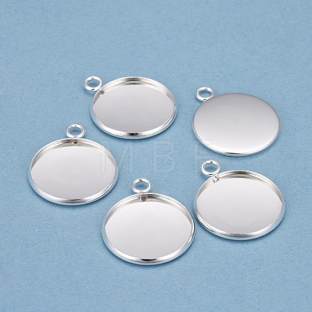 304 Stainless Steel Pendant Cabochon Settings X-STAS-F191-14S-G-1