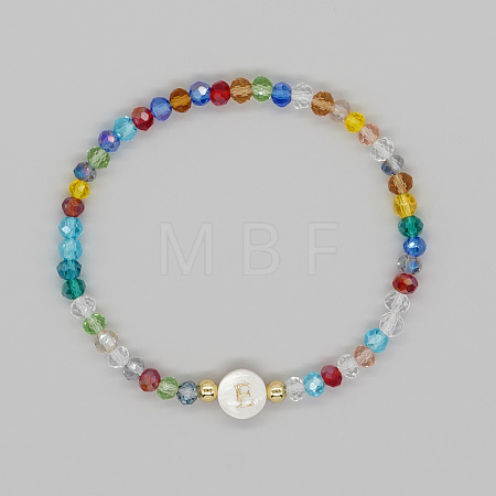 Handmade Bohemian Colorful Faceted Rondelle Glass Beaded Stretch Bracelets UI5654-5-1