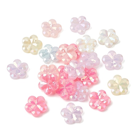 UV Plating Opaque Acrylic Beads OACR-G058-17C-1