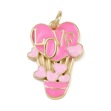 Brass Enamel Pendants KK-B150-04G-02B-1