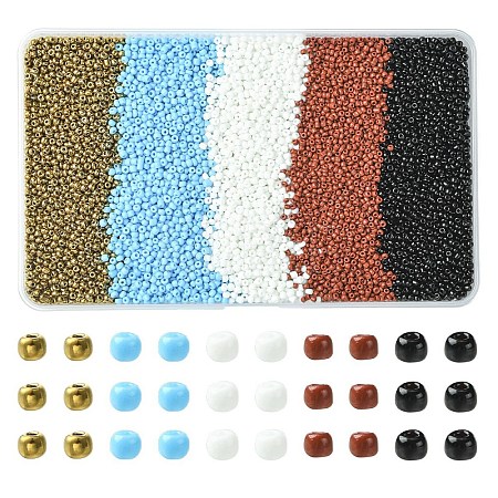 5560Pcs 5 Colors Glass Seed Beads SEED-YW0003-20-1