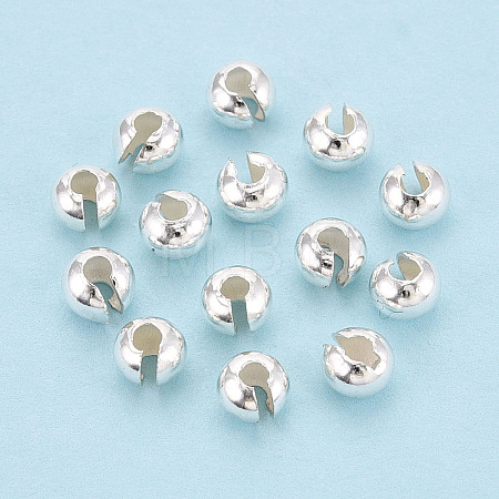 925 Sterling Silver Crimp Beads Covers STER-T008-37S-02-1