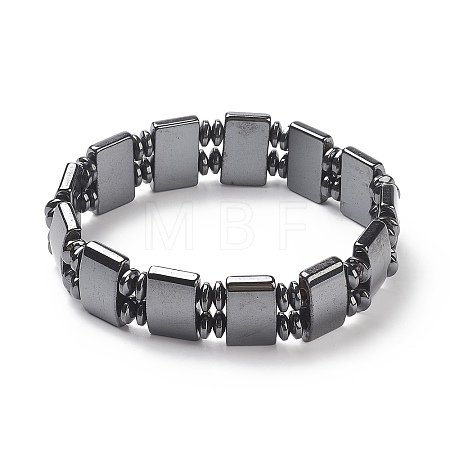 Fashionable Magnetic Synthetic Hematite Stretchy Bracelets BJEW-K007-04-1