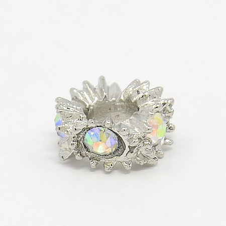 Large Hole Zinc Alloy Rhinestone European Beads CPDL-L001-07-1