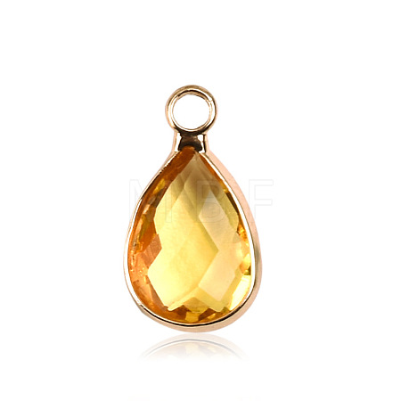Faceted Glass Pendants FIND-WH0097-40K-G-1