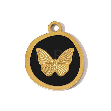 304 Stainless Steel Enamel Pendants STAS-OY006-23G-1