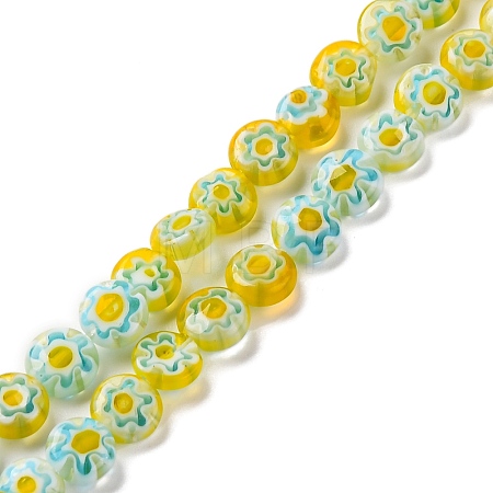 Handmade Millefiori Lampwork Beads Strands LAMP-G164-11K-1
